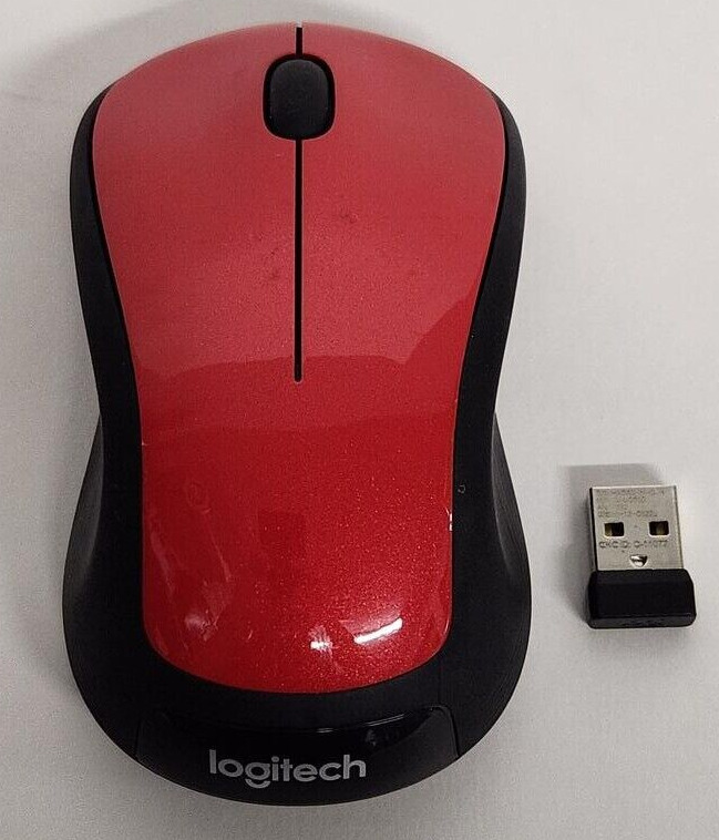 Logitech M310 Wireless Red/Black Optical Mouse w/USB Receiver Dongle 810-006905