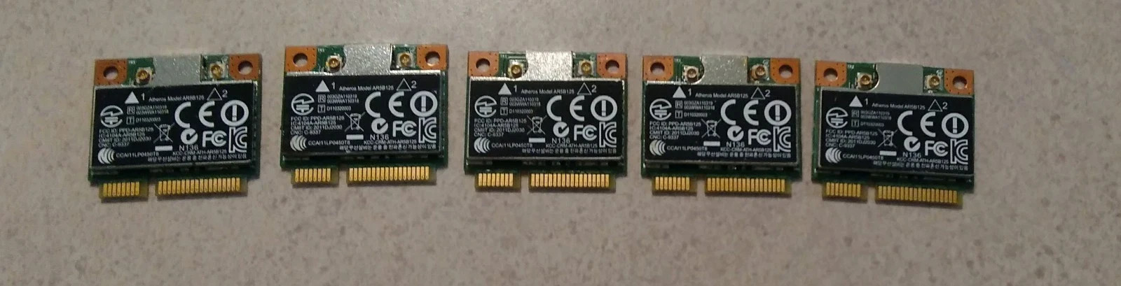 LOT OF 5 HP 675794-001 WiFi PCIe Half Wireless Atheros AR5B125 AR9485-TESTED 
