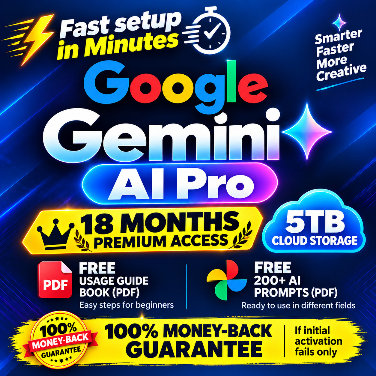 Google AI Gemini Pro 18 Month | 5TB | 2 Free Bonuses + 100% Activation Guarantee