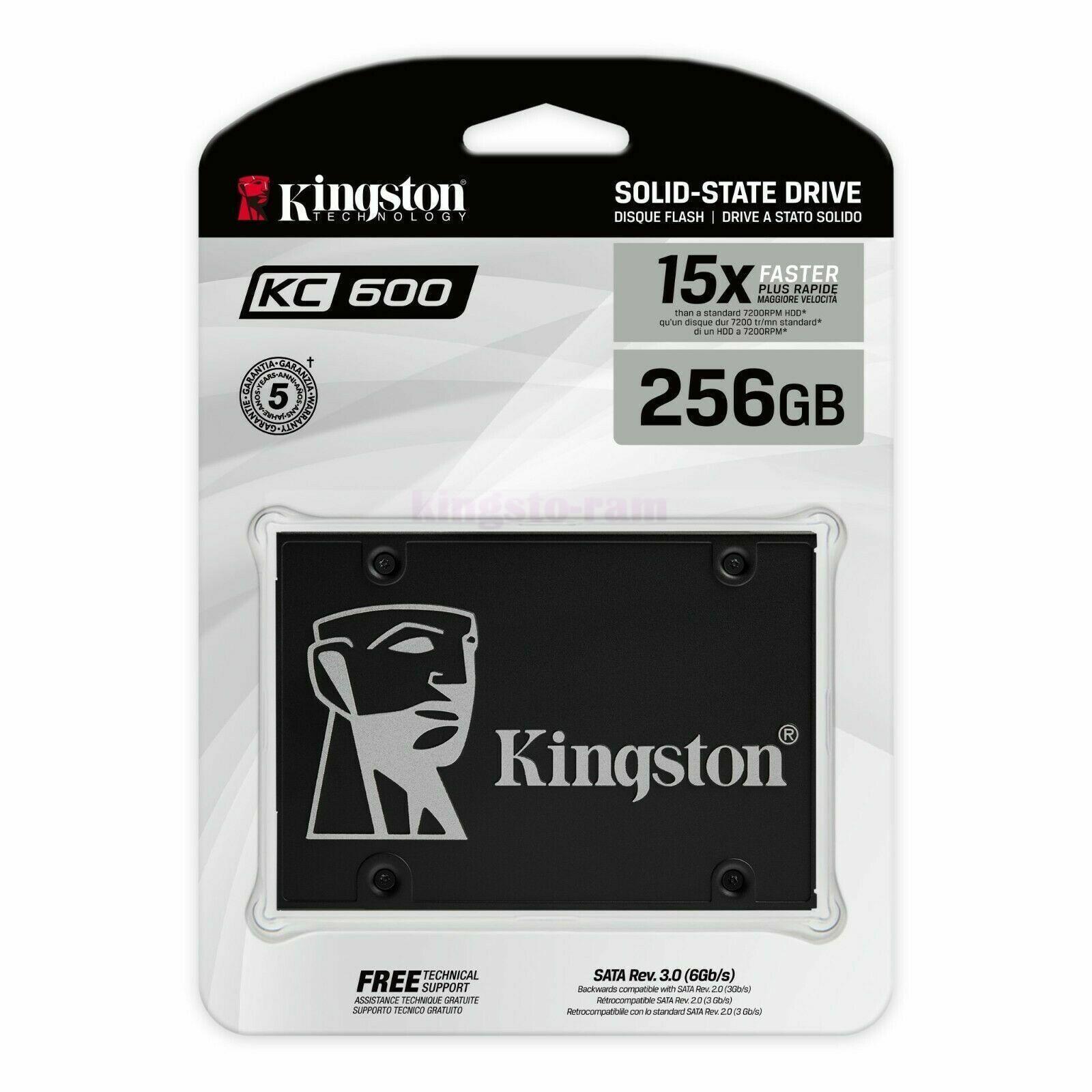 Kingston 2.5 in SSD KC600 256 GB 512GB 1TB 2TB Solid State Drive SKC600MS lot US