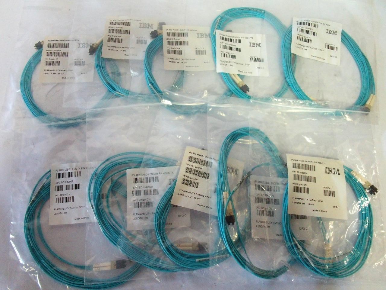 *New Lot of 10* IBM 45D4774 5m LC-LC OM3 MMF Data Cable
