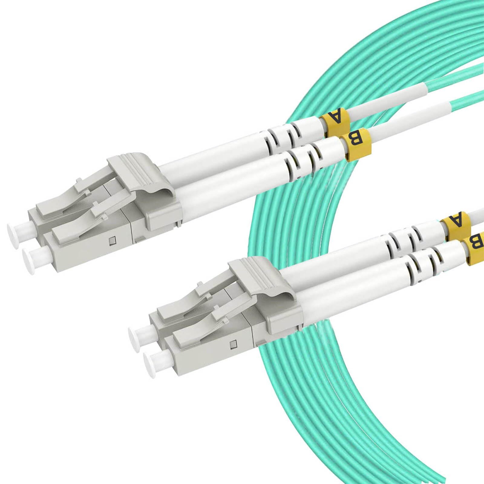5Pack 5m/16ft OM3 LC to LC Multimode Fiber Patch Cable, Fiber Optic Cable LC ...