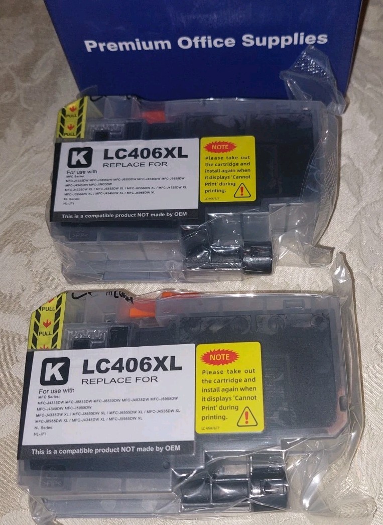 Premium Office Supplies NIB Brother Compatible 2 PK LC406XL Ink Cartridges
