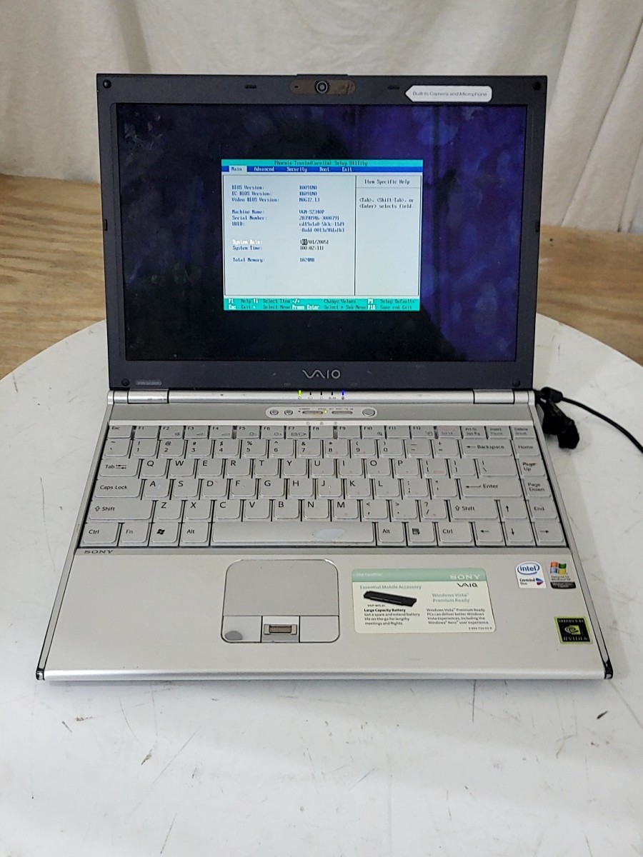 SONY VAIO VGN-SZ340P Laptop Intel CORE2 T7200 1GB 100GB SEE NOTES