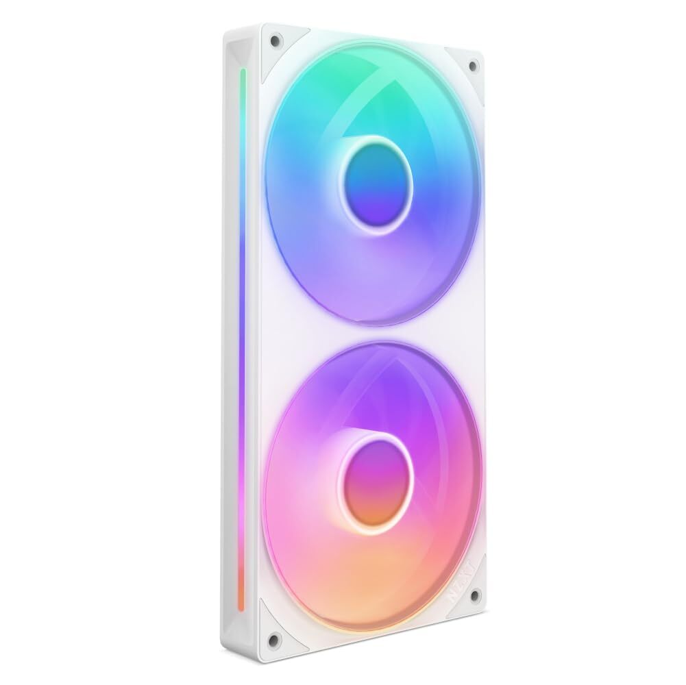 NZXT F240 RGB Core 240mm Fan Unit 2x 120mm White RGB Fans with Lighting Control