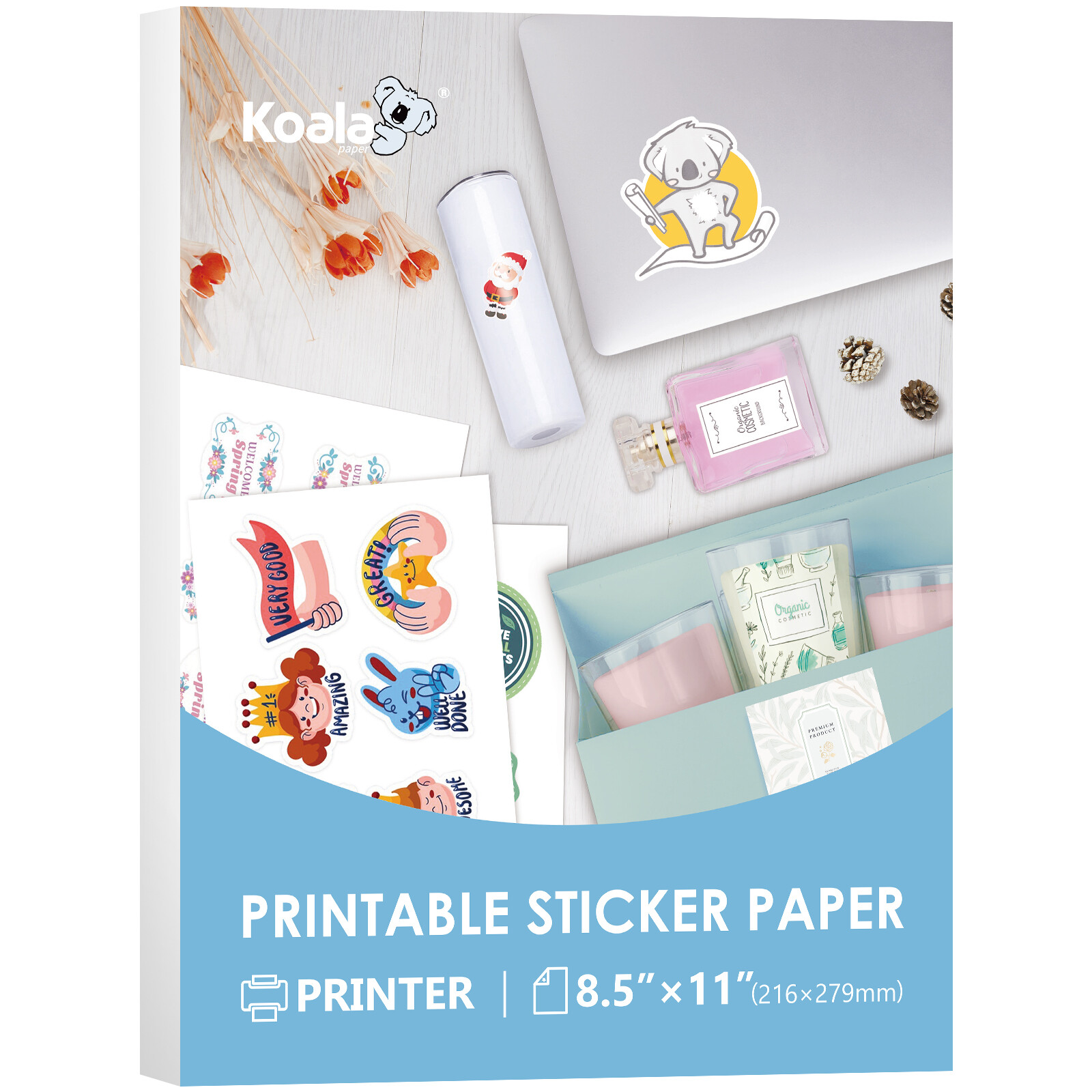 Lot Koala Printable Glossy White Vinyl Sticker Paper Waterproof for LASER ONLY