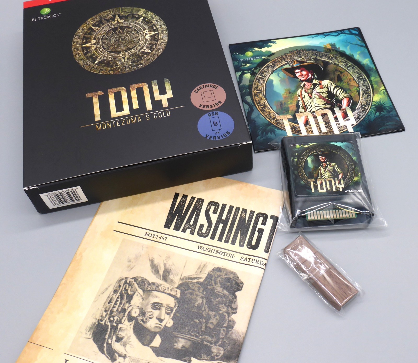 TONY Montezuma's Gold.  Game for Atari XL/XE.  Cartridge + USB Flash Drive