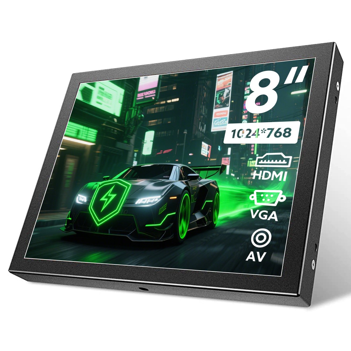 8 Inch Monitor 1024x768 for CCTV/CCD/Security System/Car Backup Camera HDMI/VGA
