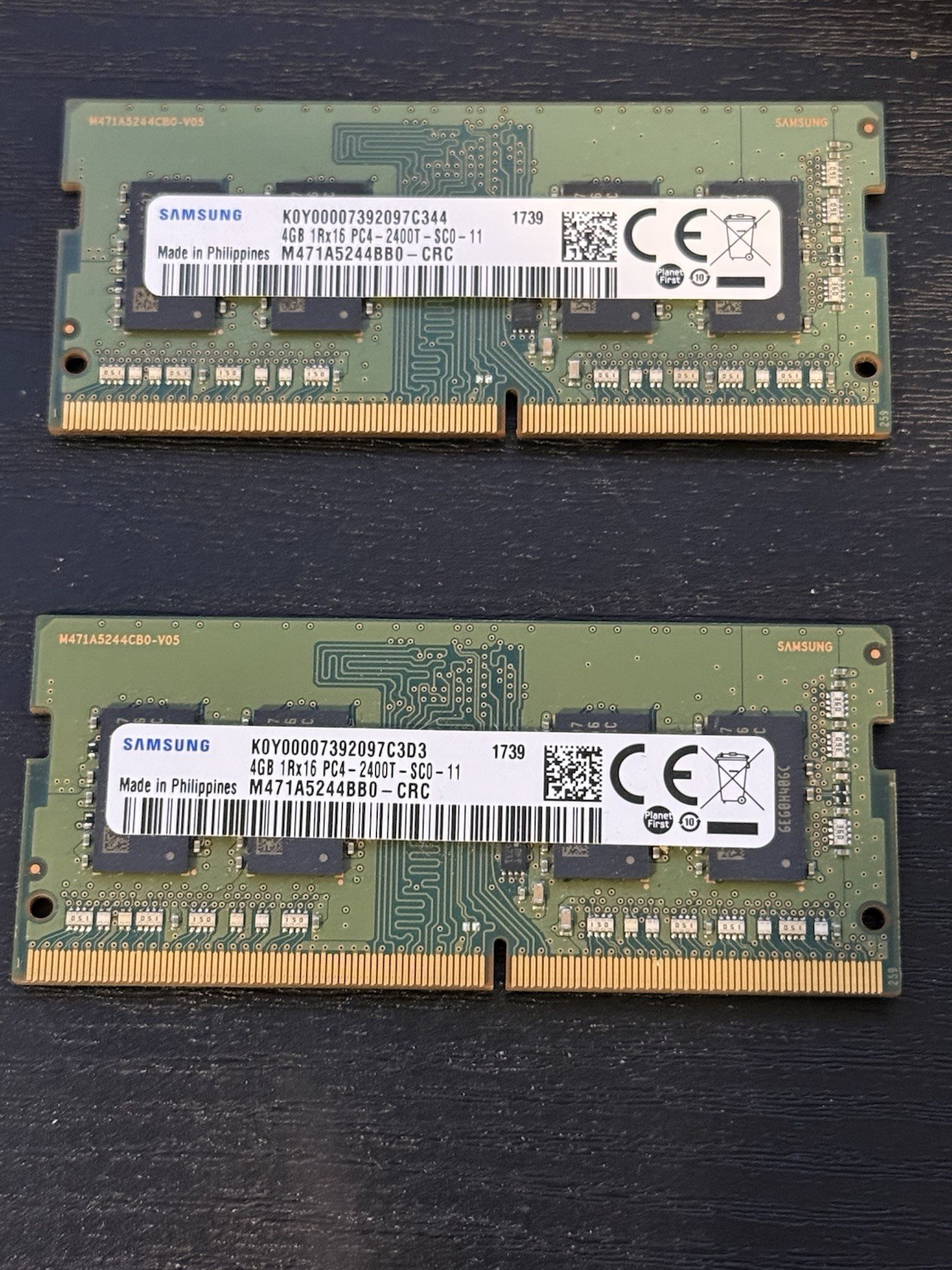 Samsung 4GB DDR4-2400 PC4-19200 1Rx16 SODIMM Laptop Memory RAM M471A5244BB0-CRC
