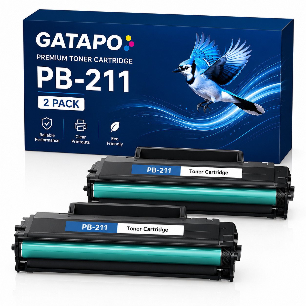 2PK PB-211 Toner With Chip For P2500W M6550NW M6600NW