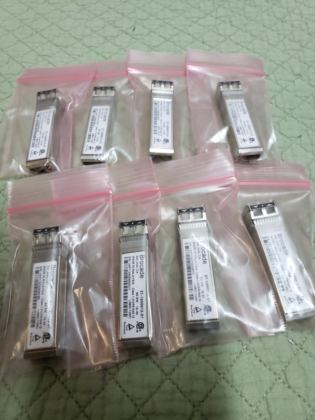 8GB Brocade 57-1000012-01 Genuine Shortwave SFP+ SW 850NM Transceiver (Lot of 8)