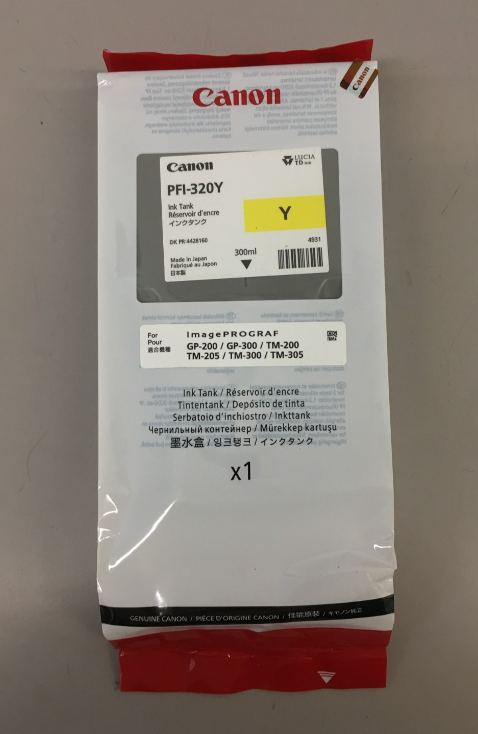 Canon PFI-320Y genuine Yellow Ink 300ml - 2025