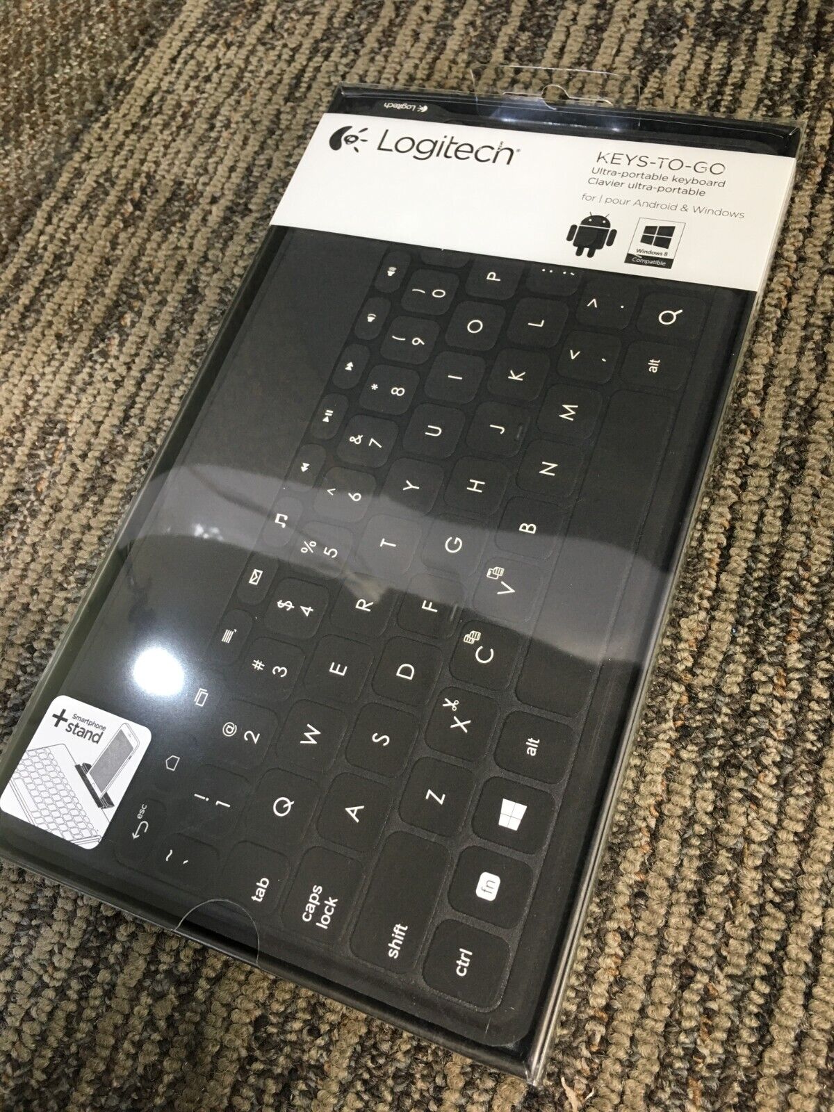 Logitech Ultra-Portable Keyboard Keys-to-Go 920-007181 Black Wireless Bluetooth