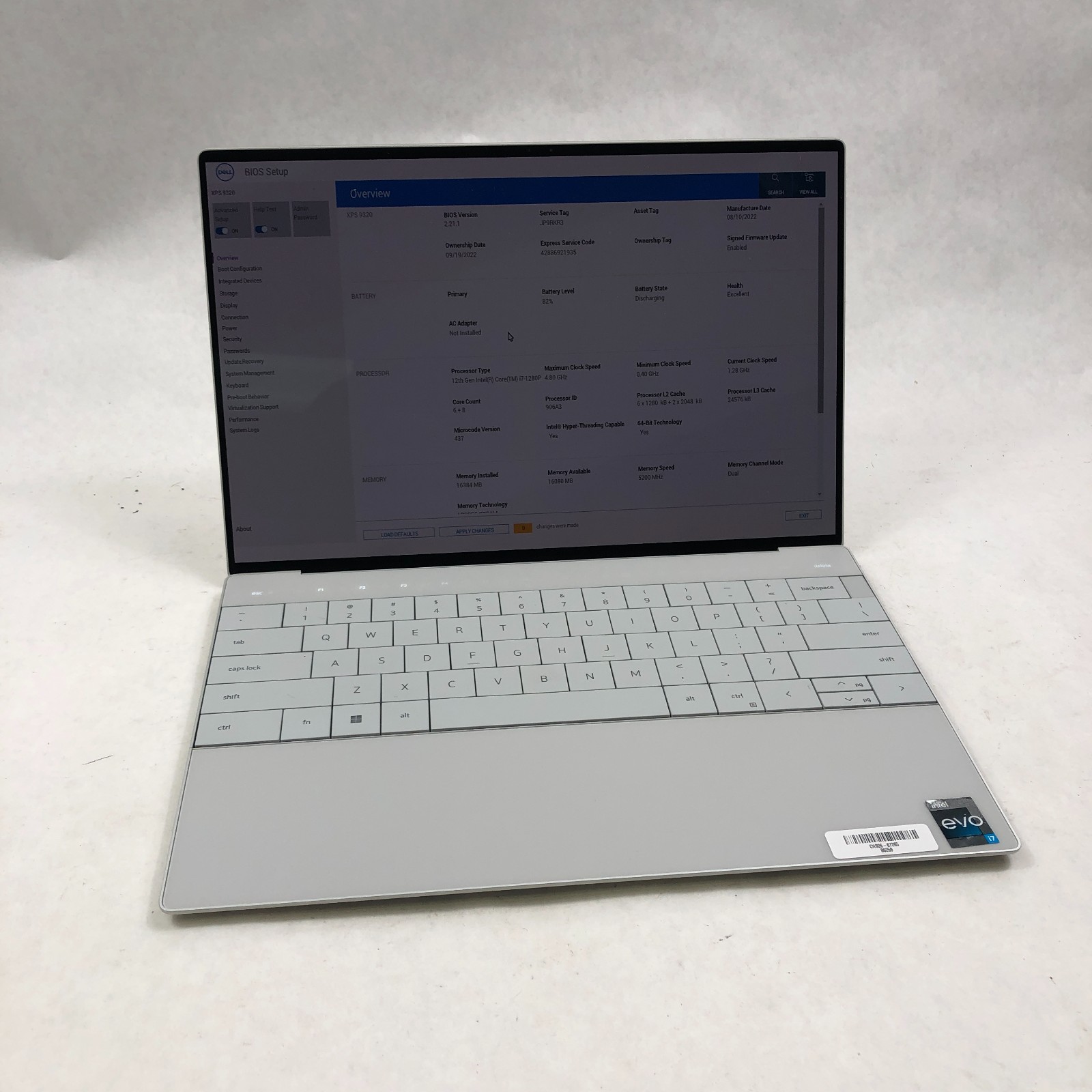 Dell XPS 13 Plus 9320 Touch Intel i7-1280P 2.0GHz 16GB 512GB SSD NO OS
