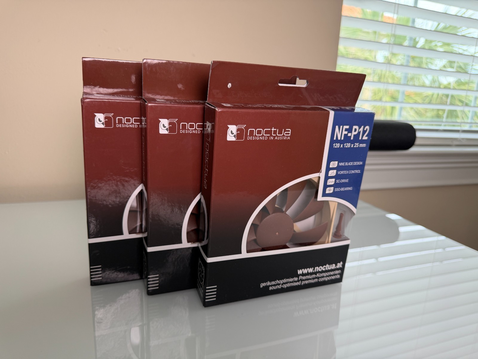 Set of 3 - Noctua NF-P12, 3-Pin Premium Cooling Fan (120mm, Brown)