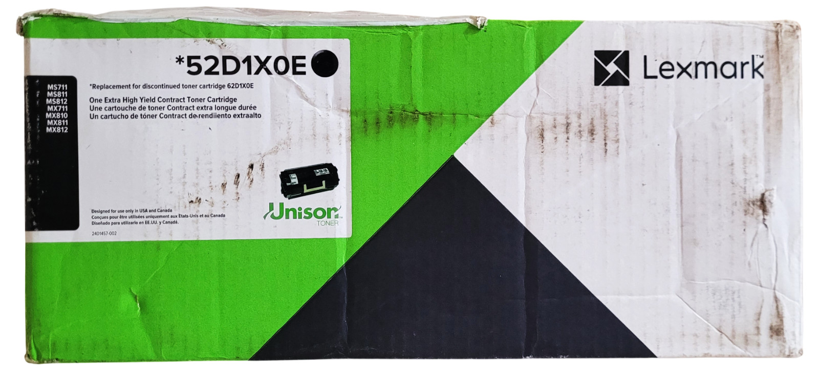 Lexmark 52D1X0E Black Extra High Yield Toner Cartridge New Sealed-Open Box 