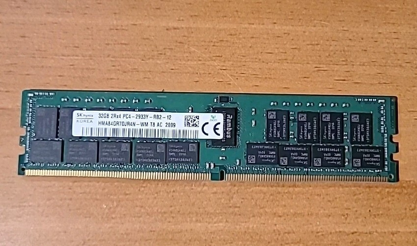 SK Hynix 32Gb 2Rx4 PC4-2933Y-RB2-12 HMA84GR7DJR4N-WM, SERVER Memory