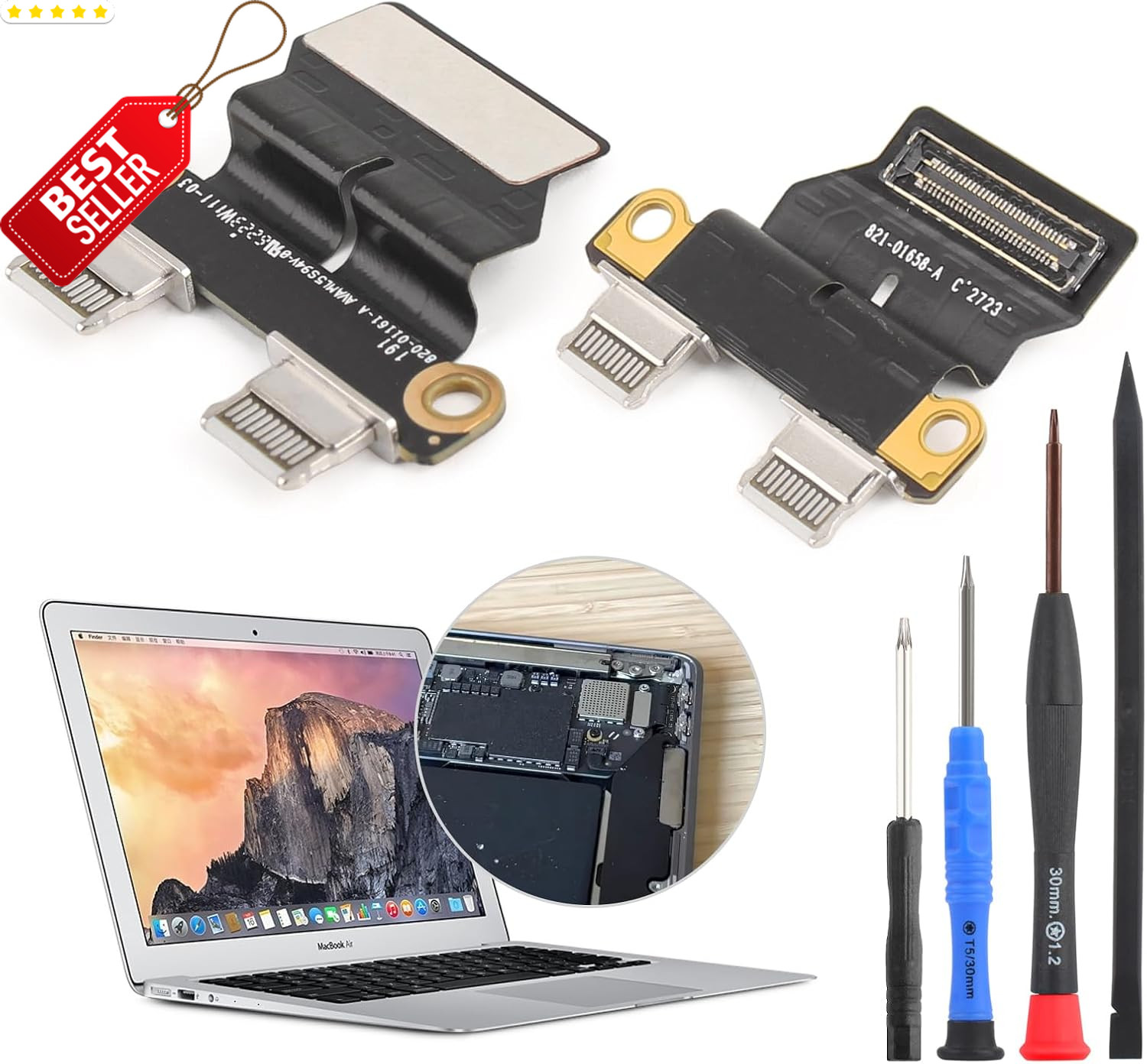 DC Power Jack USB-C Charging Port for MacBook Air 13 A1932 A2179 A2337+Tools US