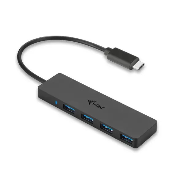 i-tec C31HUB404 USB Hub 4-Port USB-A USB 3.0 5GB/s with USB-C Plug Black