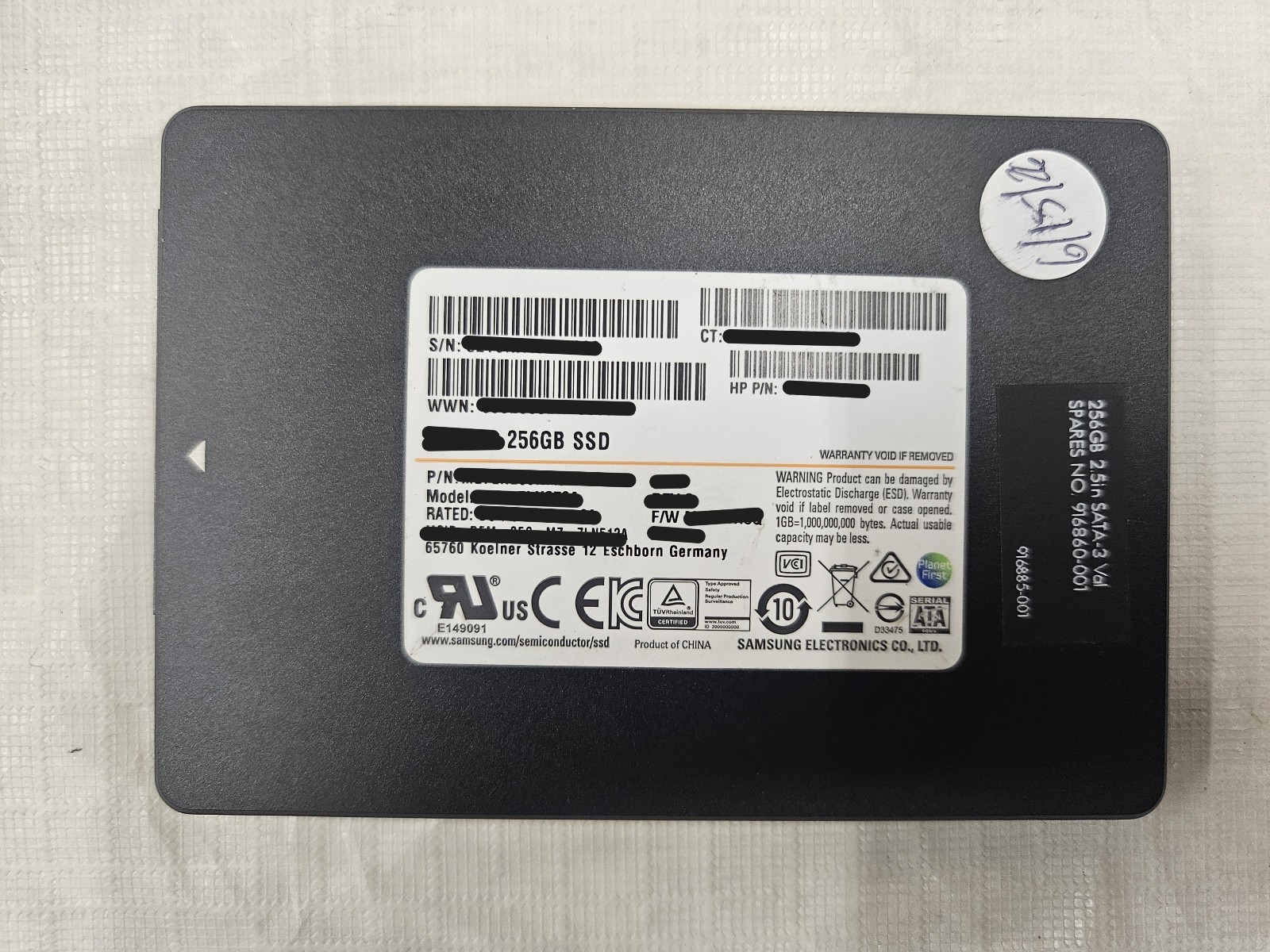 Samsung 256 GB Internal SATA SSD Fully Tested 50%-79% Health