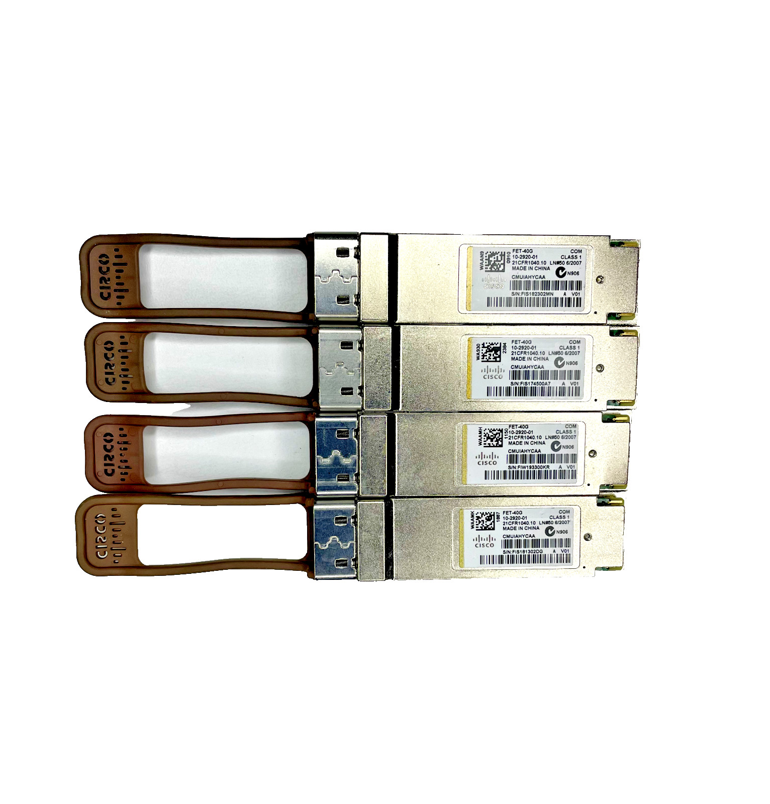 (Lot of 4) Genuine Cisco FET-40G QSFP 40G Fabric Extender Transceiver Module