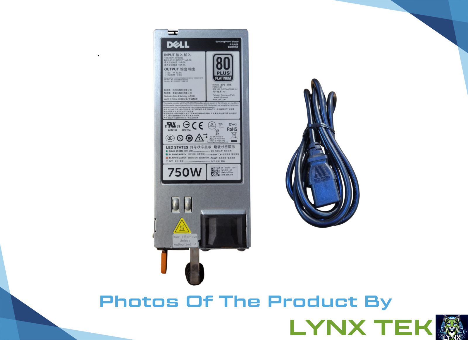 Dell Server Power Supply 750W for R720 R620 D750E-S1 F750E-S0 05NF18 06W2PW