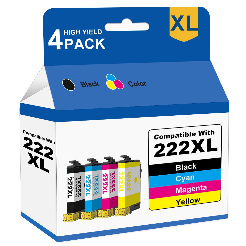 222XL Replacement Ink Cartridges for Epson 222XL Expression Home WF-2960 XP-5200