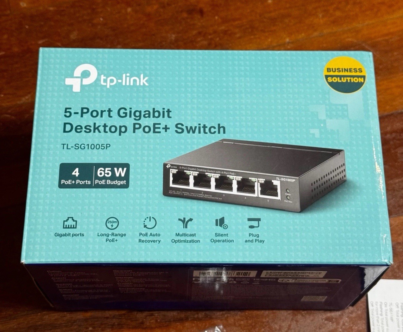 TP-Link TL-SG1005P 5 Port Gigabit PoE Switch 4 PoE+ Ports @65W QoS IGMP Snooping