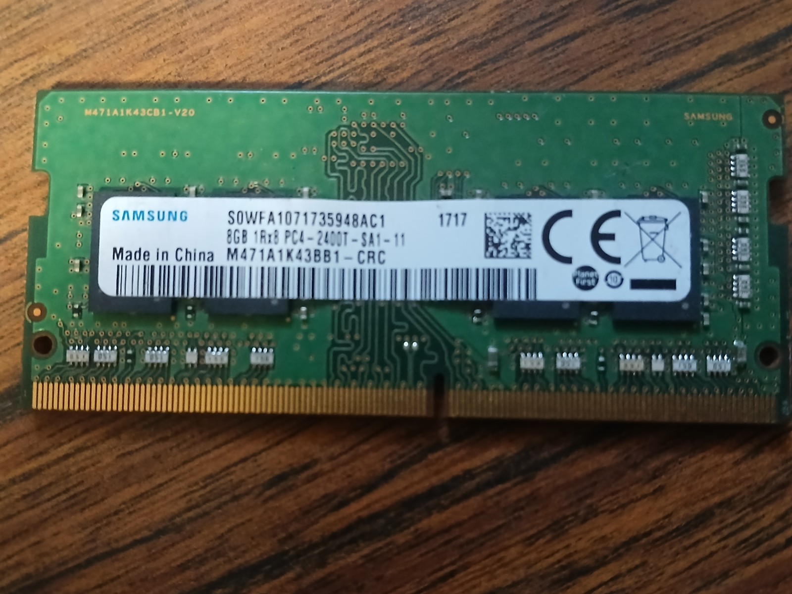 Samsung 8GB (1x8GB) PC4-19200 DDR4-2400T Laptop Memory