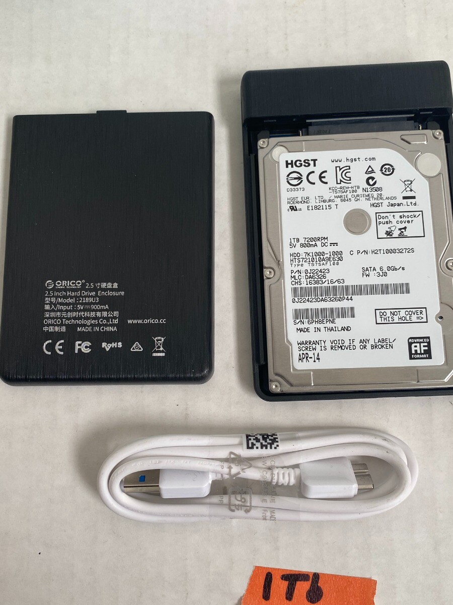HGST 1TB 7200RPM SATA 6.0Gb/s HTS721010A9E630 Orico Enclosure USB3.0 7K1000-1000