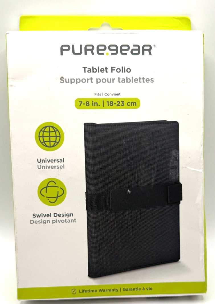 PureGear Universal Tablet Folio for 7-8 in. Tablets - Black