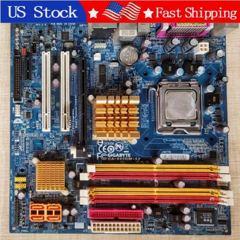 1PCS Used Gigabyte GA-945GM-S2 Motherboard Intel 945GM LGA775 Micro ATX DDR2