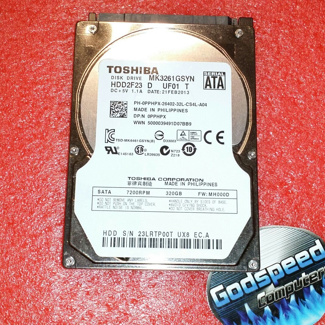 Toshiba Satellite C655-S5540 - 320GB Hard Drive - Windows 7 Home Premium 64 bit