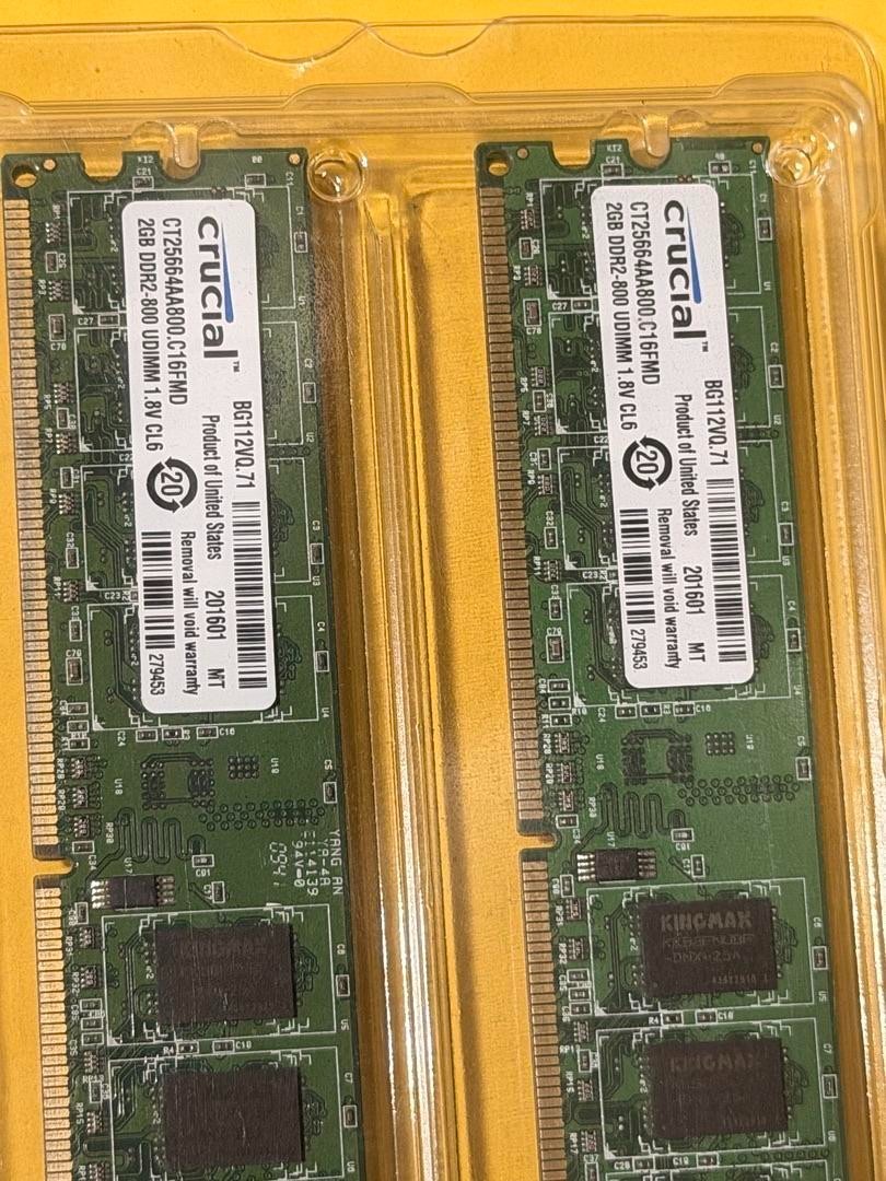 4GB 2GBx2 CRUCIAL | CT25664AA800.S16F | DDR2 SDRAM | 240-Pin (23/24)