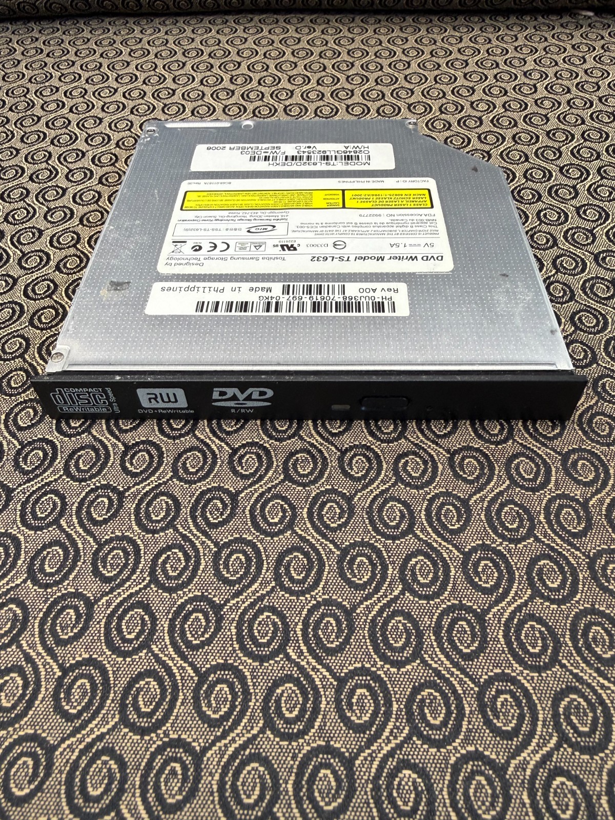 Toshiba DVD Writer Multi Burner Drive Model TS-L632  Used