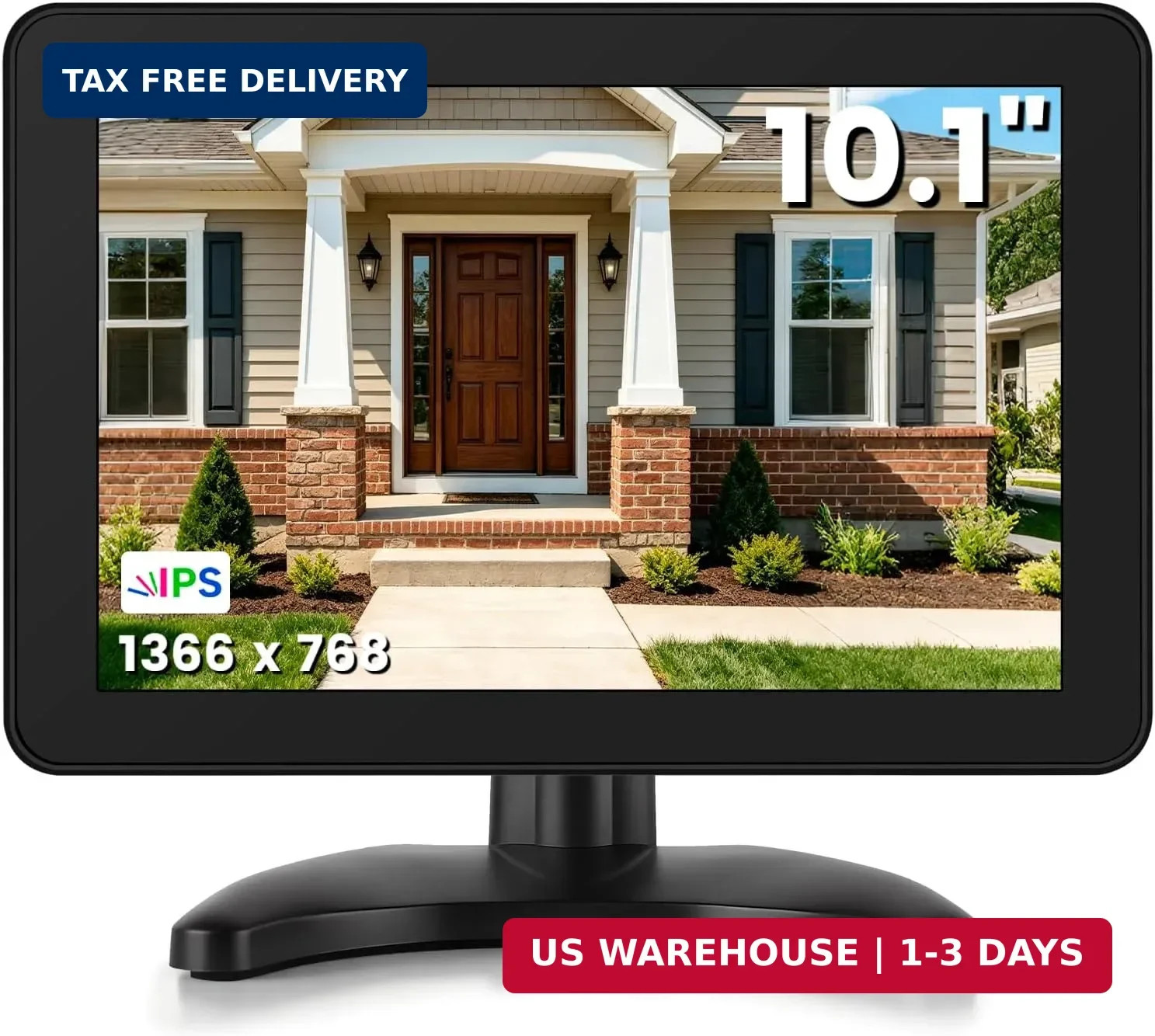 othoig 10.1 Inch Security Monitor, 1366x768 IPS Small HDMI Monitor with Built-in