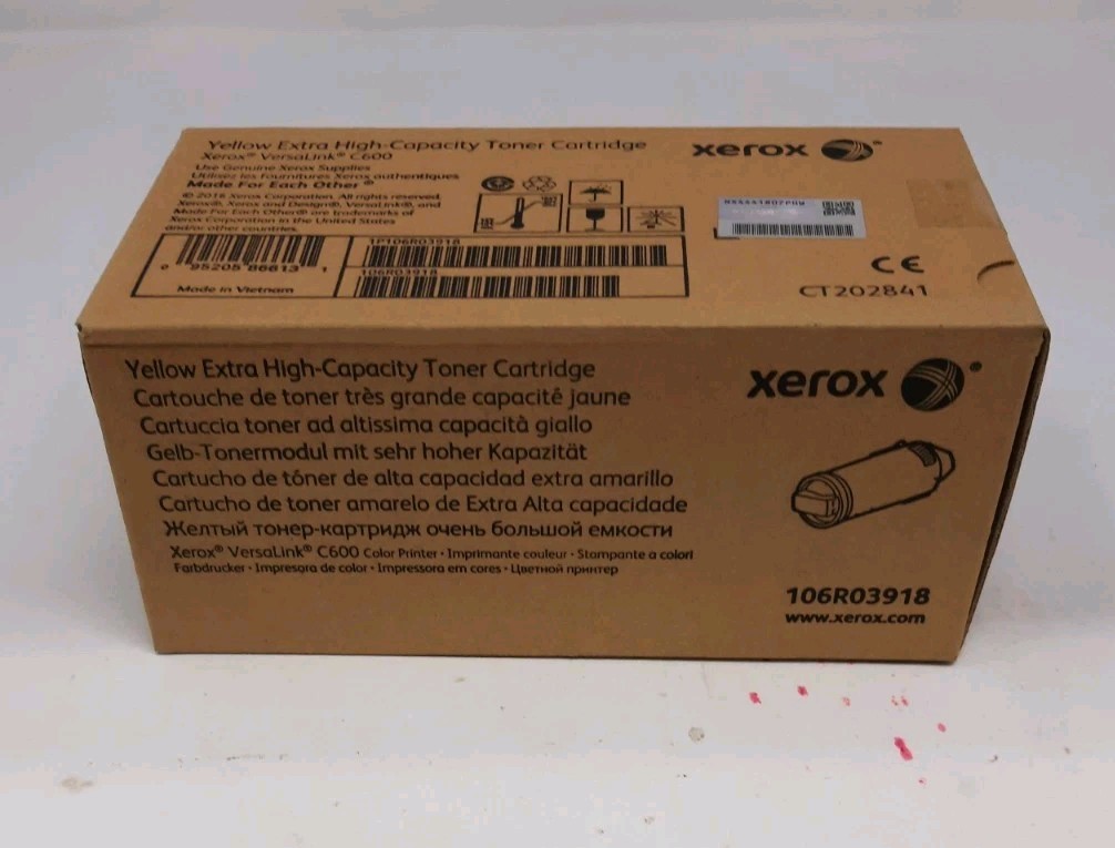 Genuine Xerox Versalink 106R03918 C600 Yellow Toner Factory Sealed-