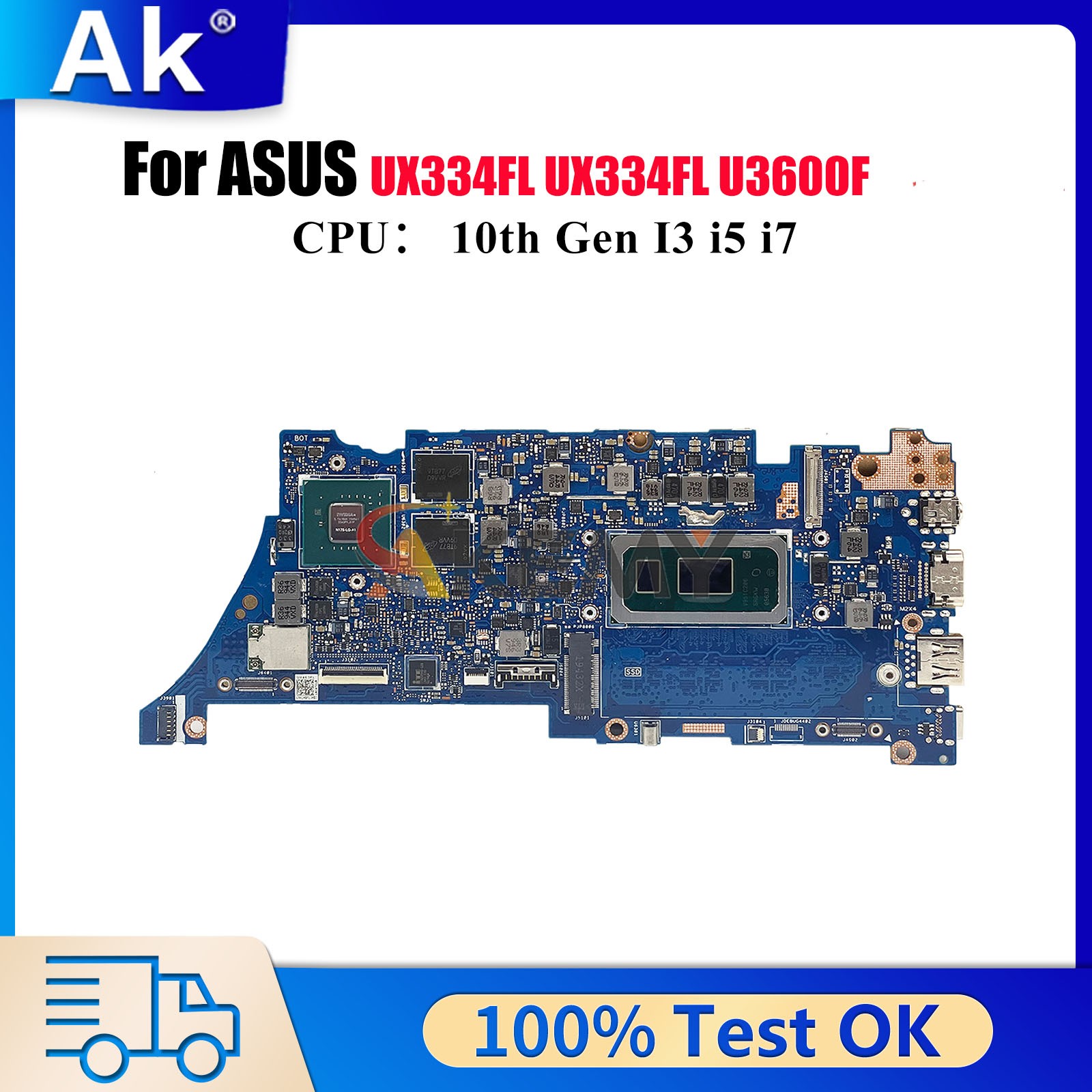 UX334FL Laptop Motherboard For ASUS UX463FL U3600F U4600F Mainboard W/CPU