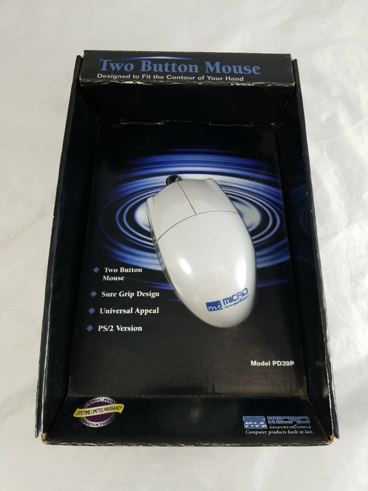 Micro Innovations Two Button Mouse PS/2 Connector PD39P NIP