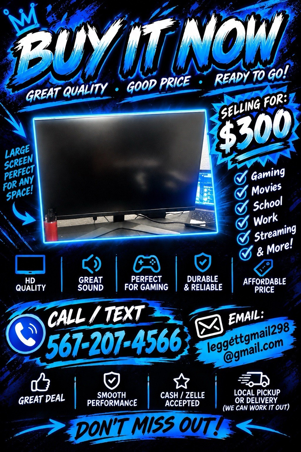 Selling Monitor for Gaming PC AMD Ryzen 5 16GB RAM 1TB SSD Windows 11 Pro HDMI