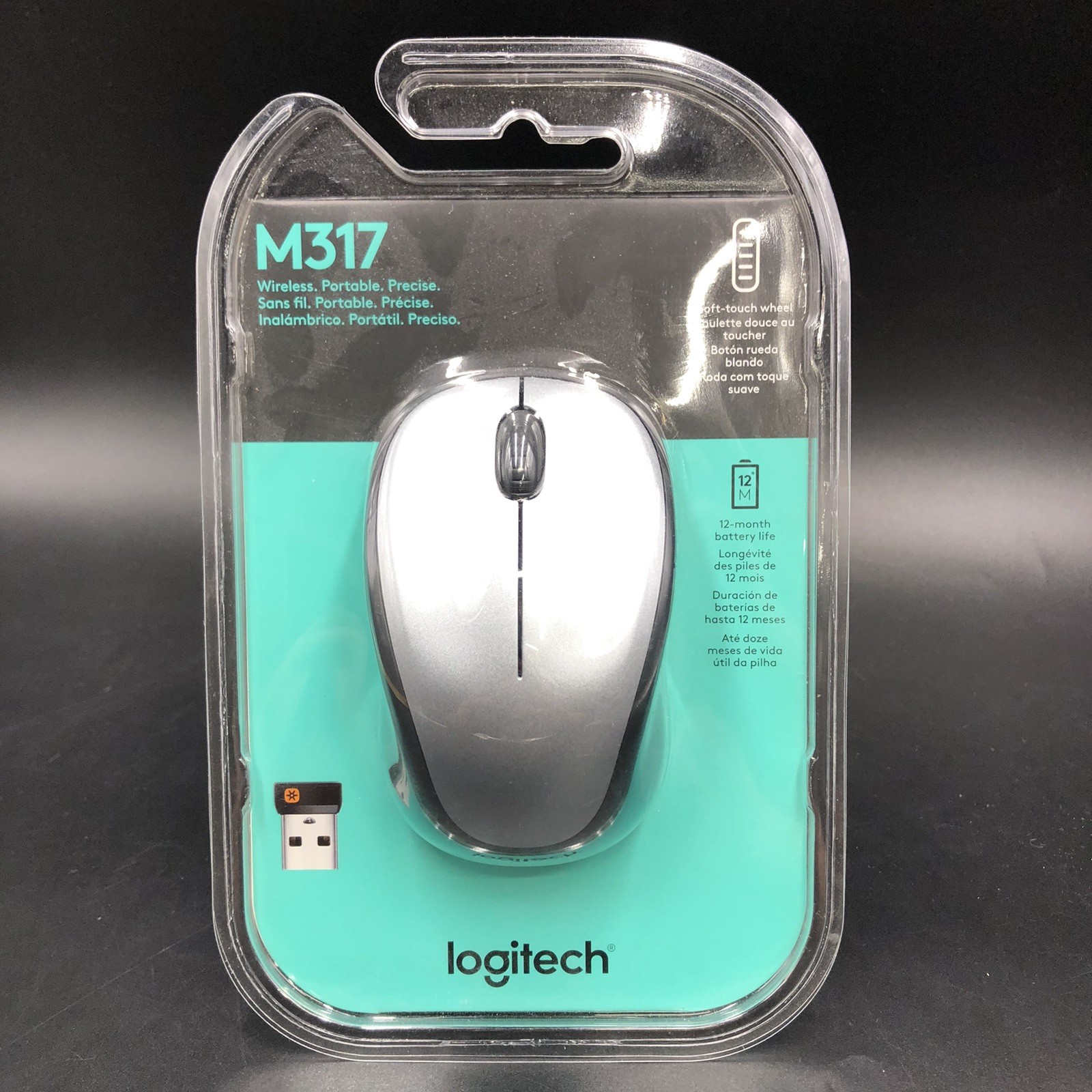 Logitech M317 Wireless Mouse - Light Steel T17-65 New