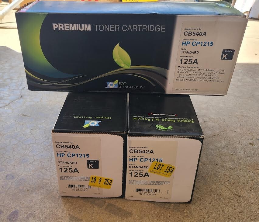 3Pk Color Combo Compatible for HP 125A CB540A CB542A B Y Toner CP1215 Open Box