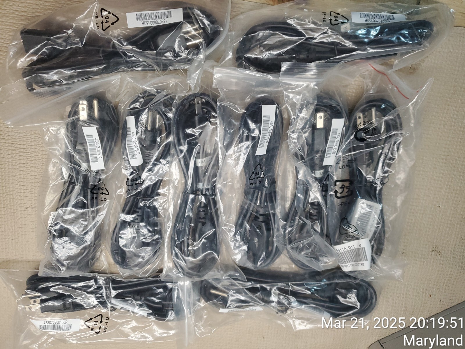 Power cord cable for computer and monitor NEW lot of 10