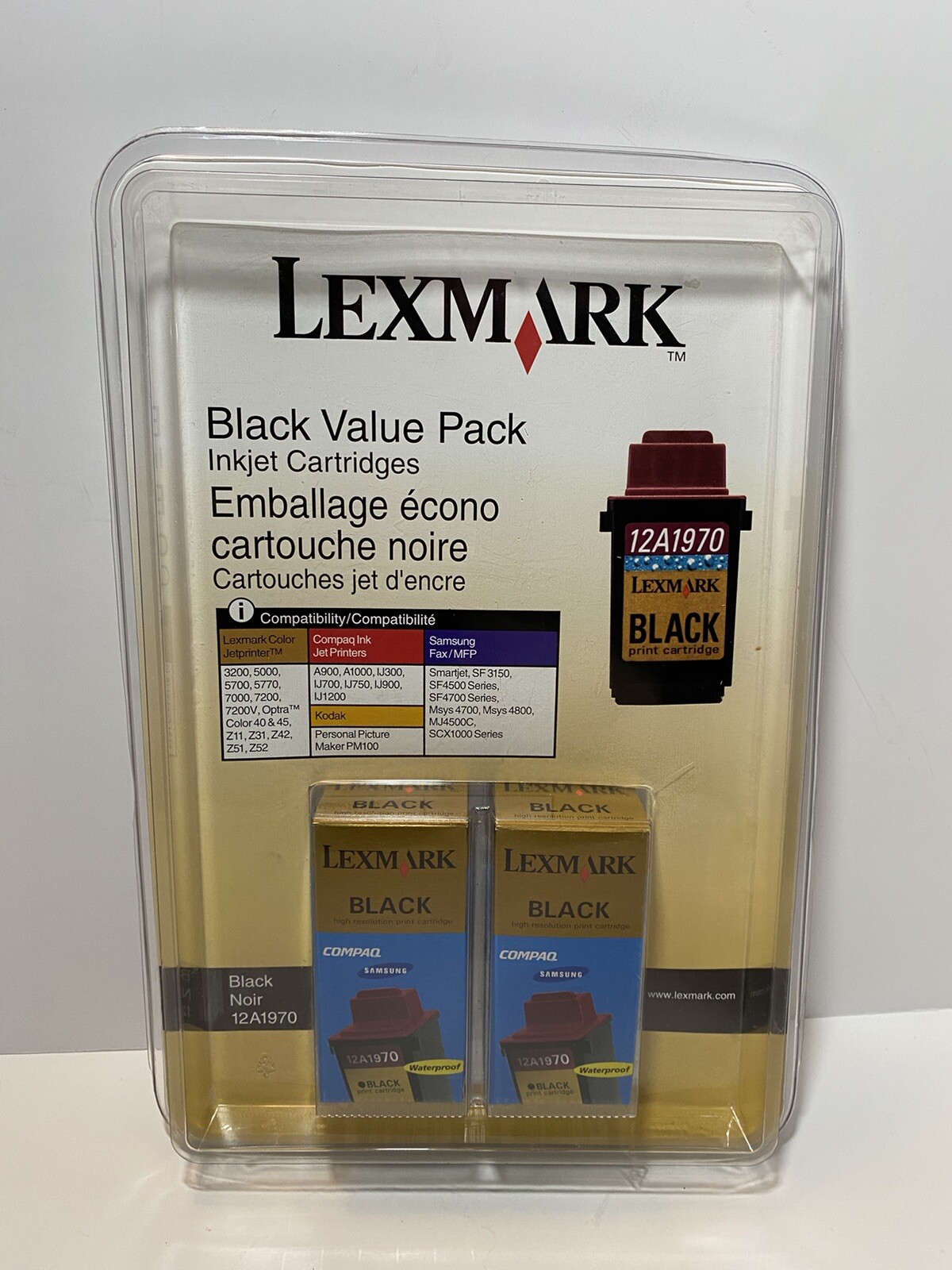 Lexmark 12A1970 High Resolution Black Standard Print Cartridge Set Of 2 New