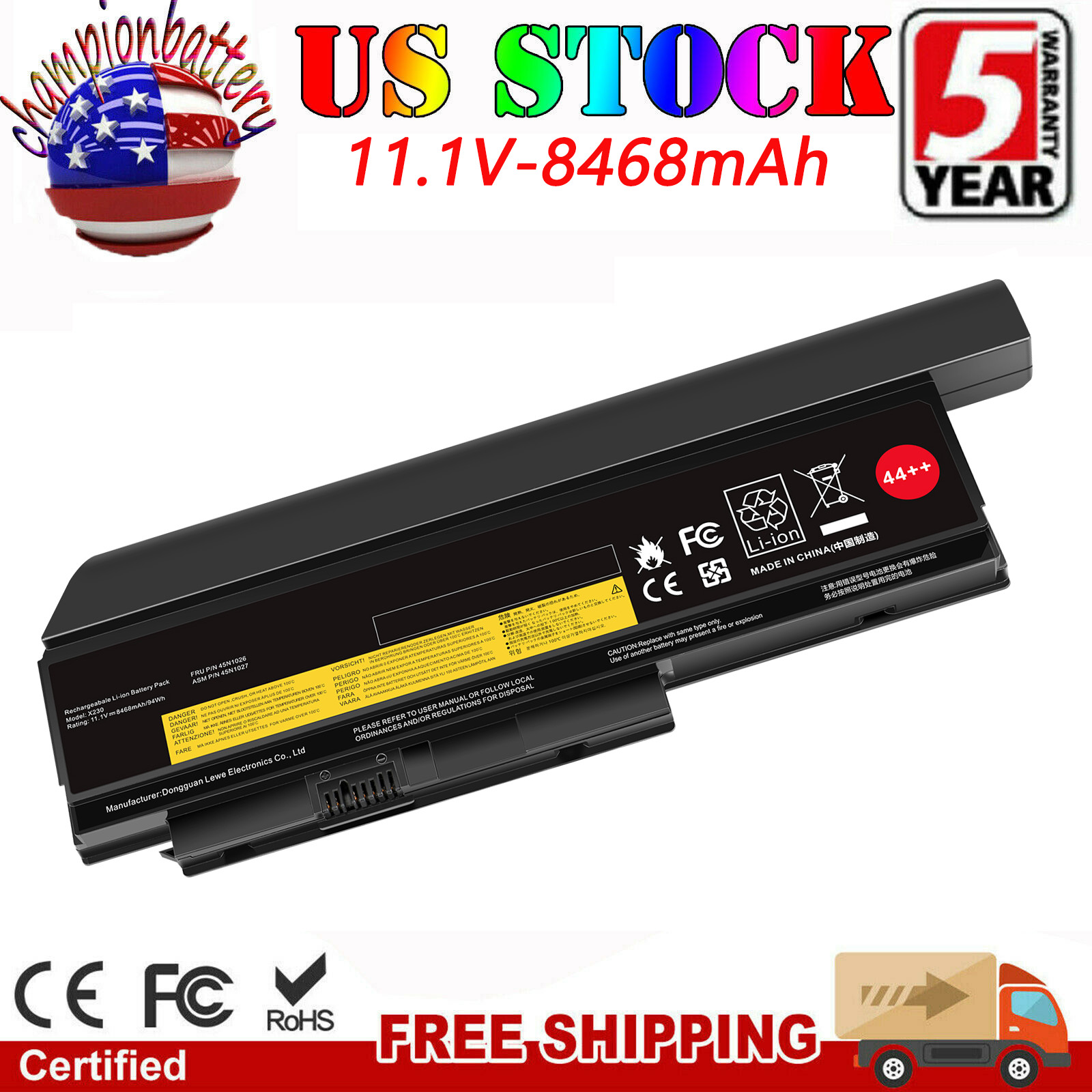 44++ 9Cell X230 X220 Battery For Lenovo ThinkPad X230i X220i 94Wh 0A36307 