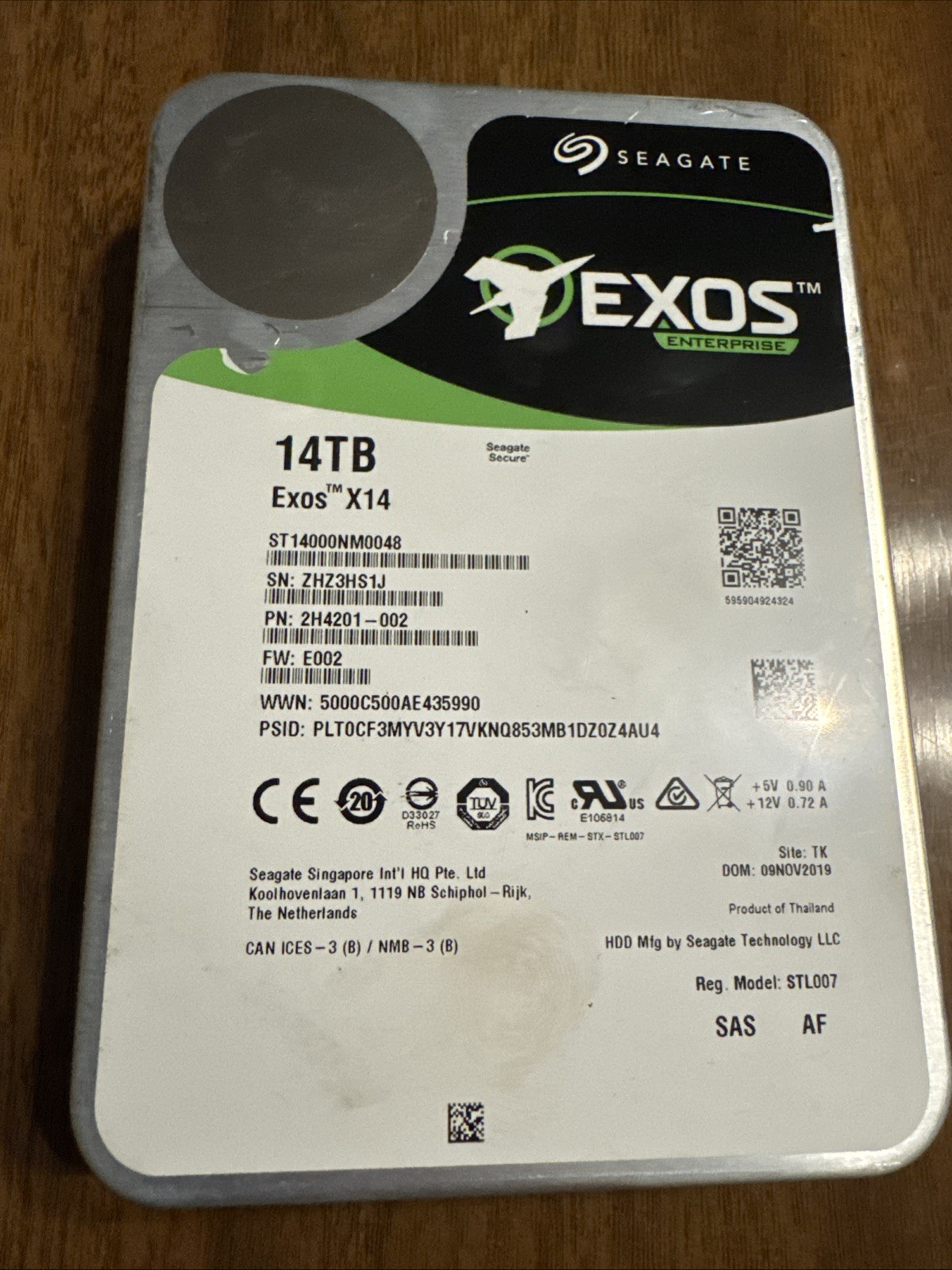 Genuine Seagate ST14000NM0048 Seagate X14 14TB 7.2K SAS 12Gbps 3.5in512e ENT HDD