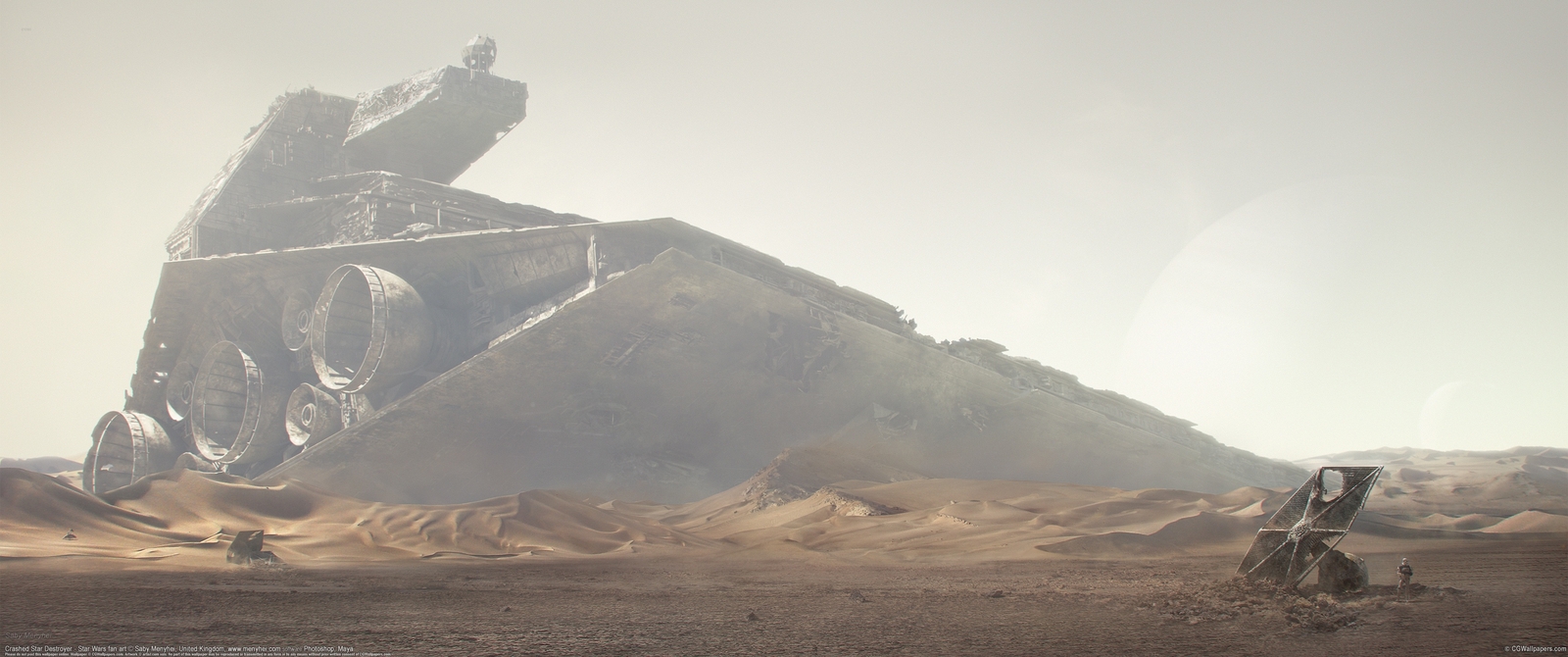 Landscape star wars destroyer desert Custom Gaming Mat Desk