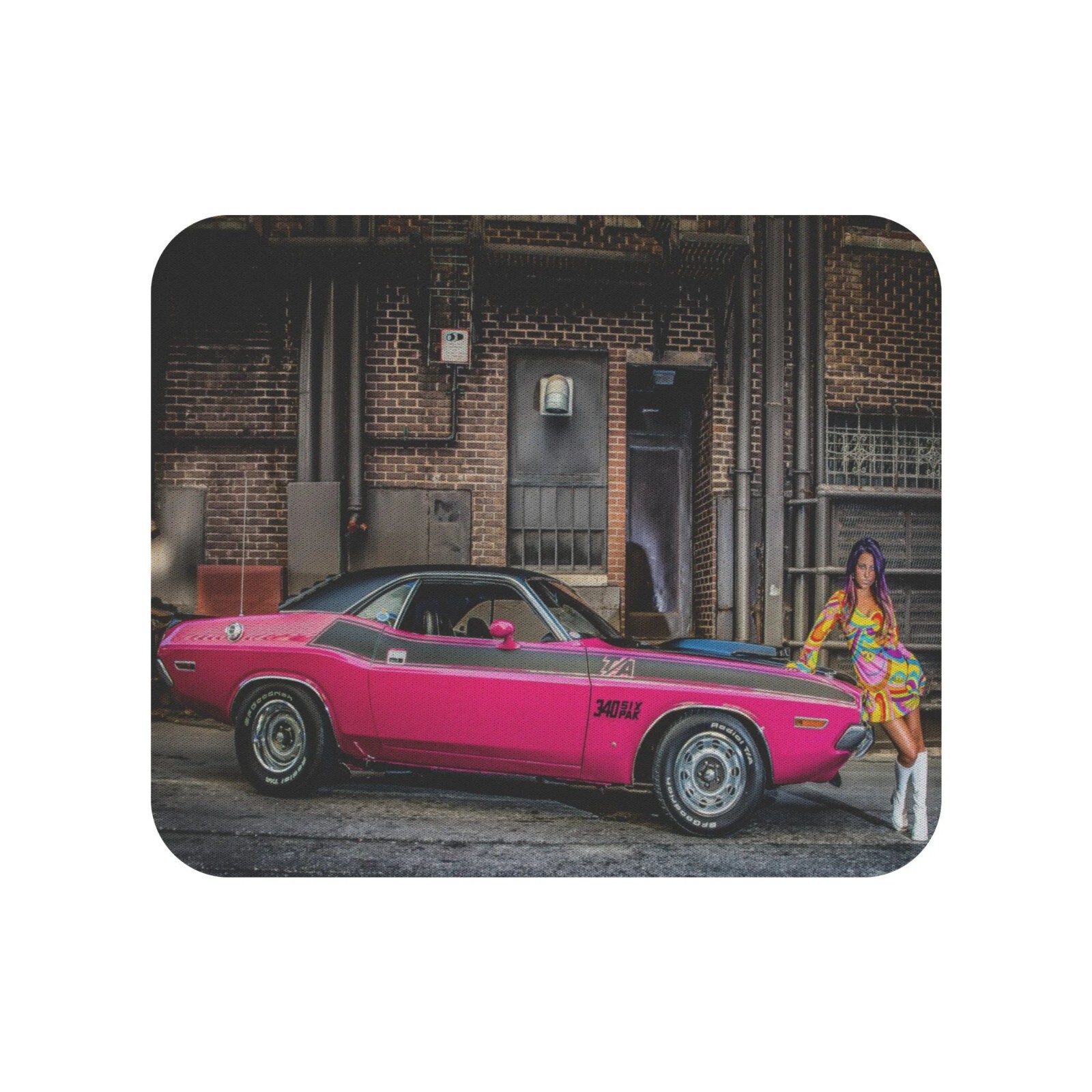 1970 Dodge Challenger T/A 340 Six Pack Panther Pink Muscle Car Mouse Pad Gift