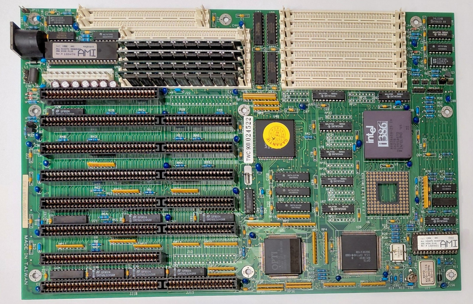 J-Bond(?) 386 ISA retro 80386 motherboard + Intel 80386DX 25MHz + 4MB RAM