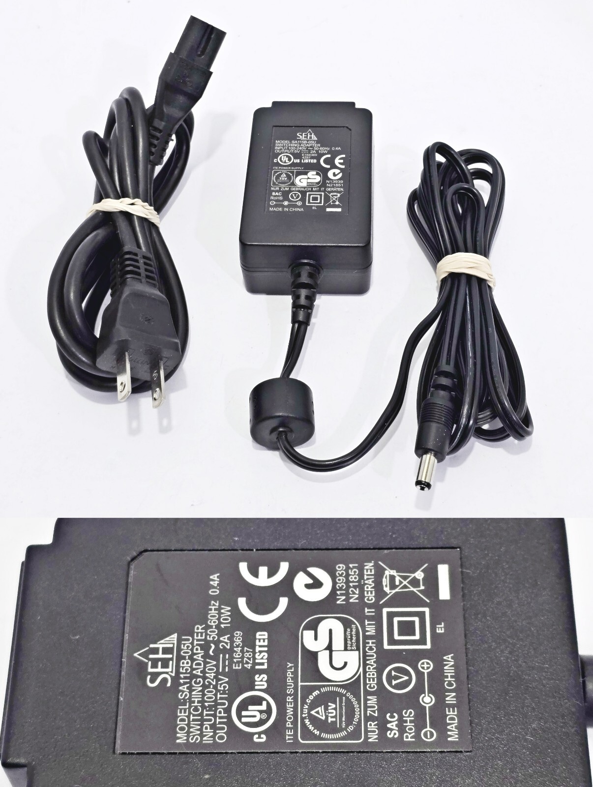 Original SEH 10W SA115B-05U Switching AC Adapter 5V 2A 5.5mm 2mm Charger